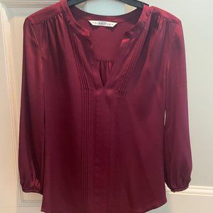 Beautiful burgundy silk blouse by Trina Turk
